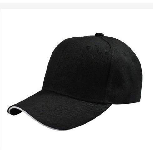 [TOSERBA_EMAK] - Jiangxihuitian Topi Baseball Polos - xx2 - Black with White Side