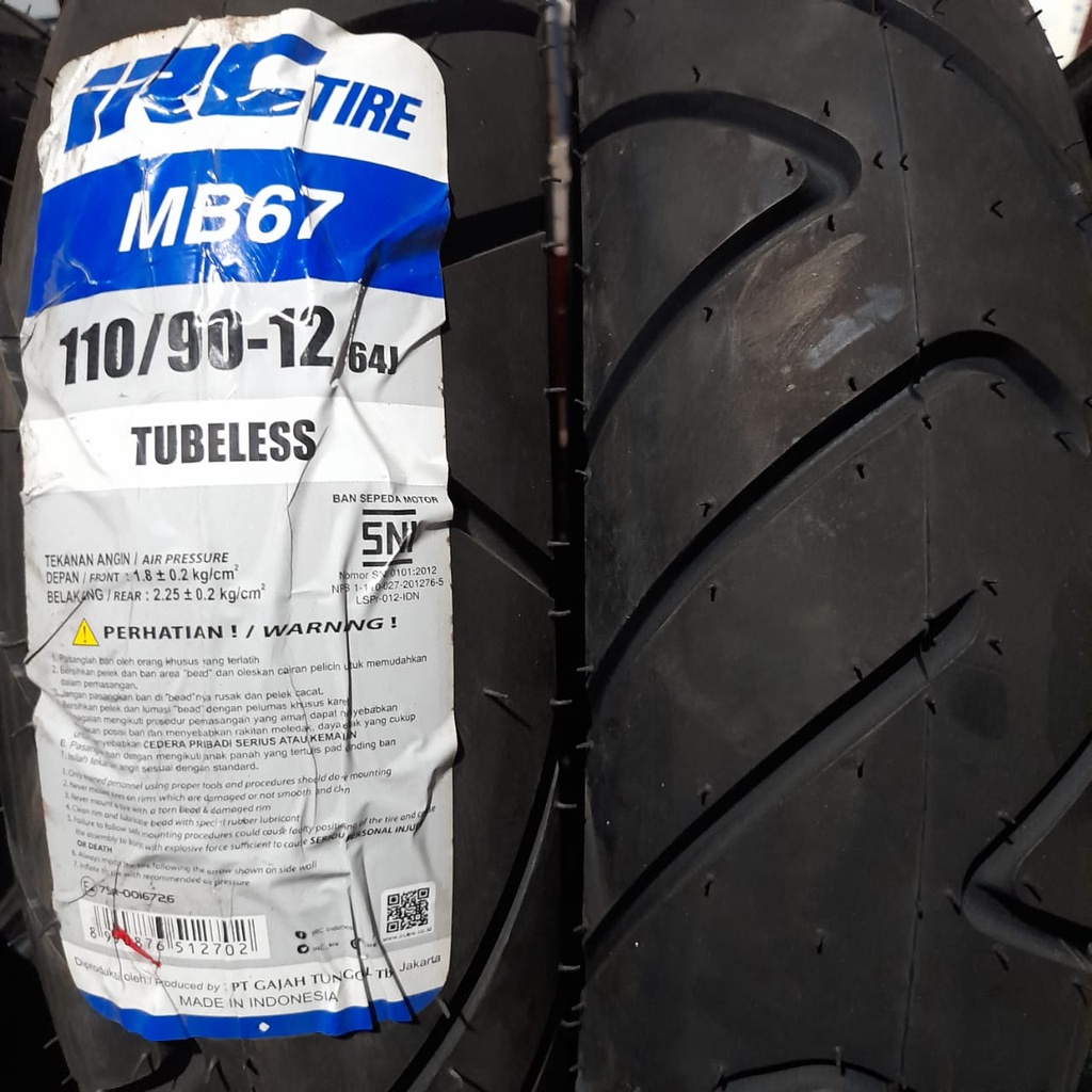 Ban tubeless Scoopy new IRC MB67 110 90 12 tubeless FREEGO FAZZIO