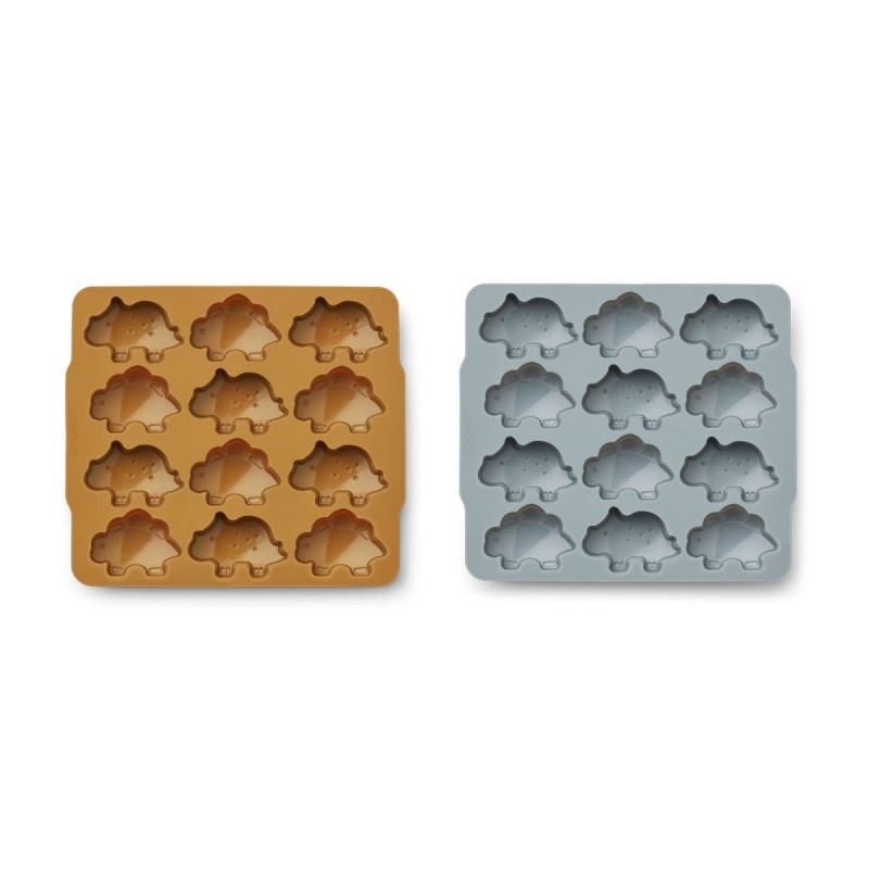 Liewood Sonny Ice Cube Tray 2 Pack - Cetakan Es Batu Karakter Dino Unik Lucu Minuman Ice Cube Animal Shaped