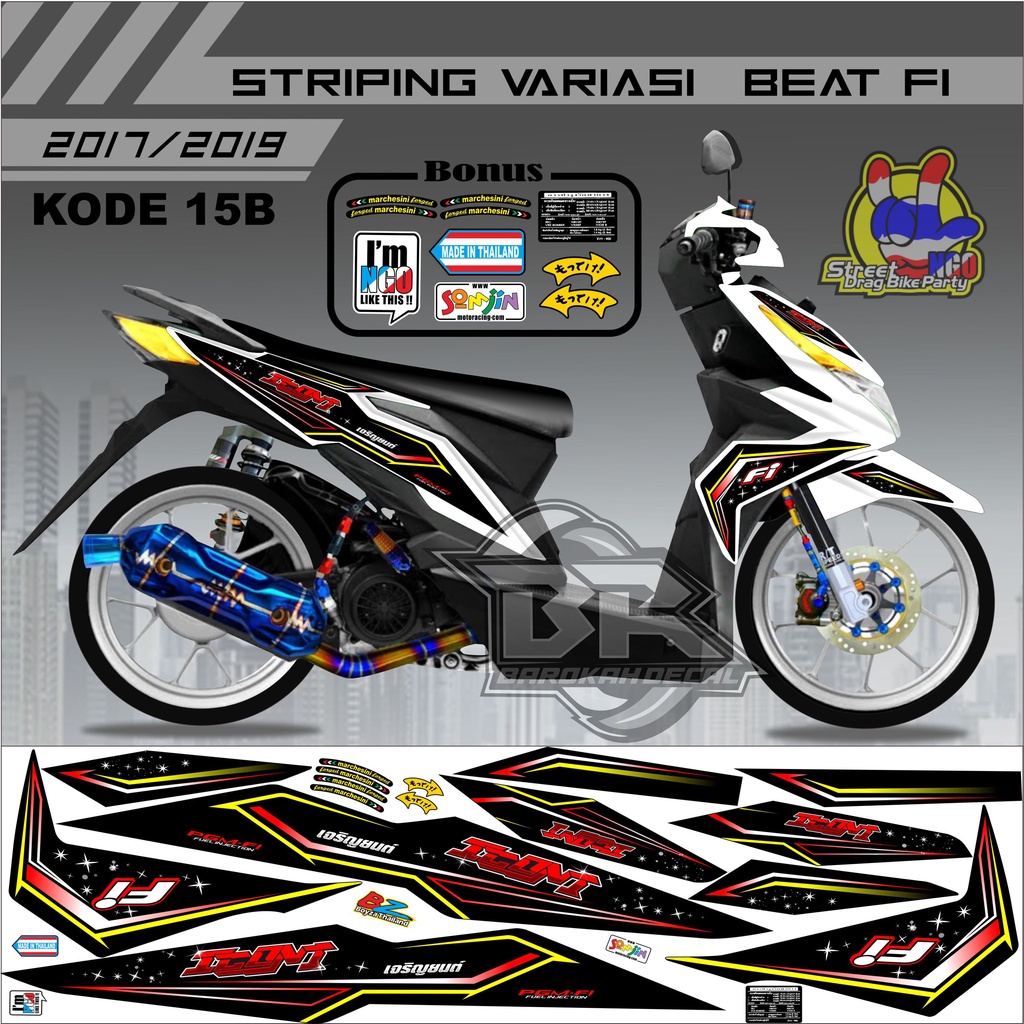 Striping Beat 2017-2019 Stiker Lis Motor Beat kode 15