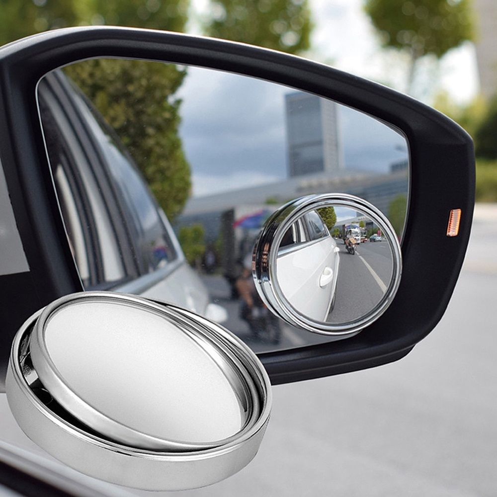 2pcs Kaca Spion Belakang Mobil Wide Angle 360 Derajat° Kaca Spion Blind Spot Bentuk Bulat Cembung Adjustable Untuk Parkir Mobil