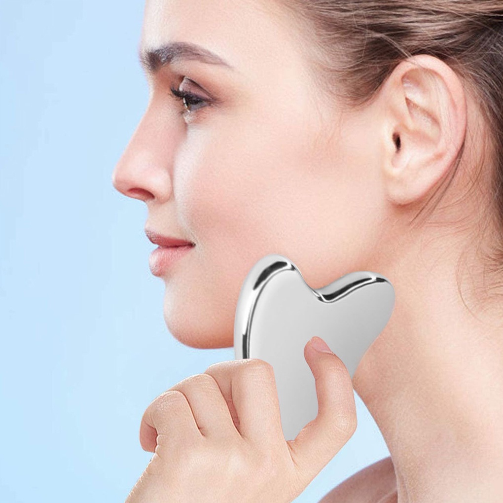 Salorie Alat Pijat Gua Sha Bahan Stainless Steel Anti Aging Untuk Mengencangkan Kulit