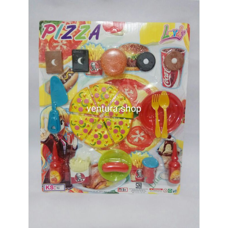 MAINAN PIZZA SET + BISKUIT MAINAN ANAK CEWEK