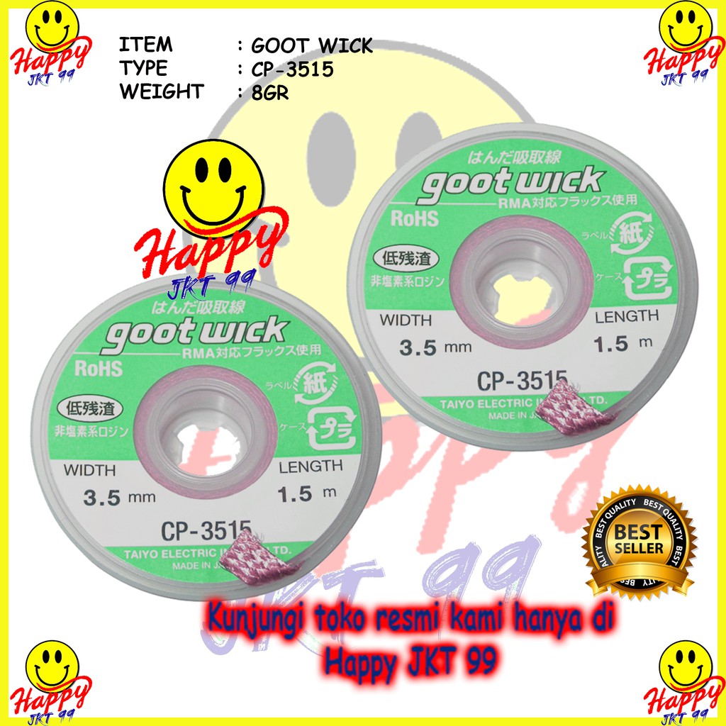 [ HAPPY JKT 99 ] ORIGINAL JAPAN 100% GOOT WICK SOLDER WICK CP-3515 CP3515 CP 3515