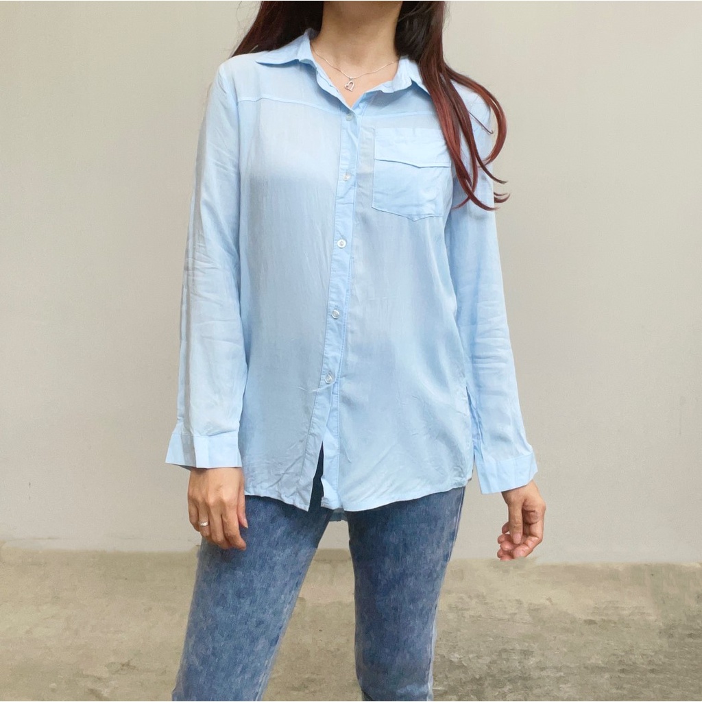 SL284 - Atasan Kemeja Katun Busui Kemeja Kerja Wanita