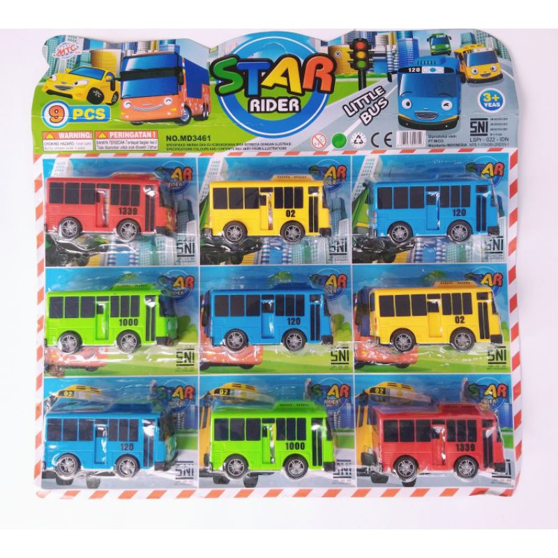 Bus Mini Sliding Door Lucu Mainan Anak Murah/ Topper Kue Bis