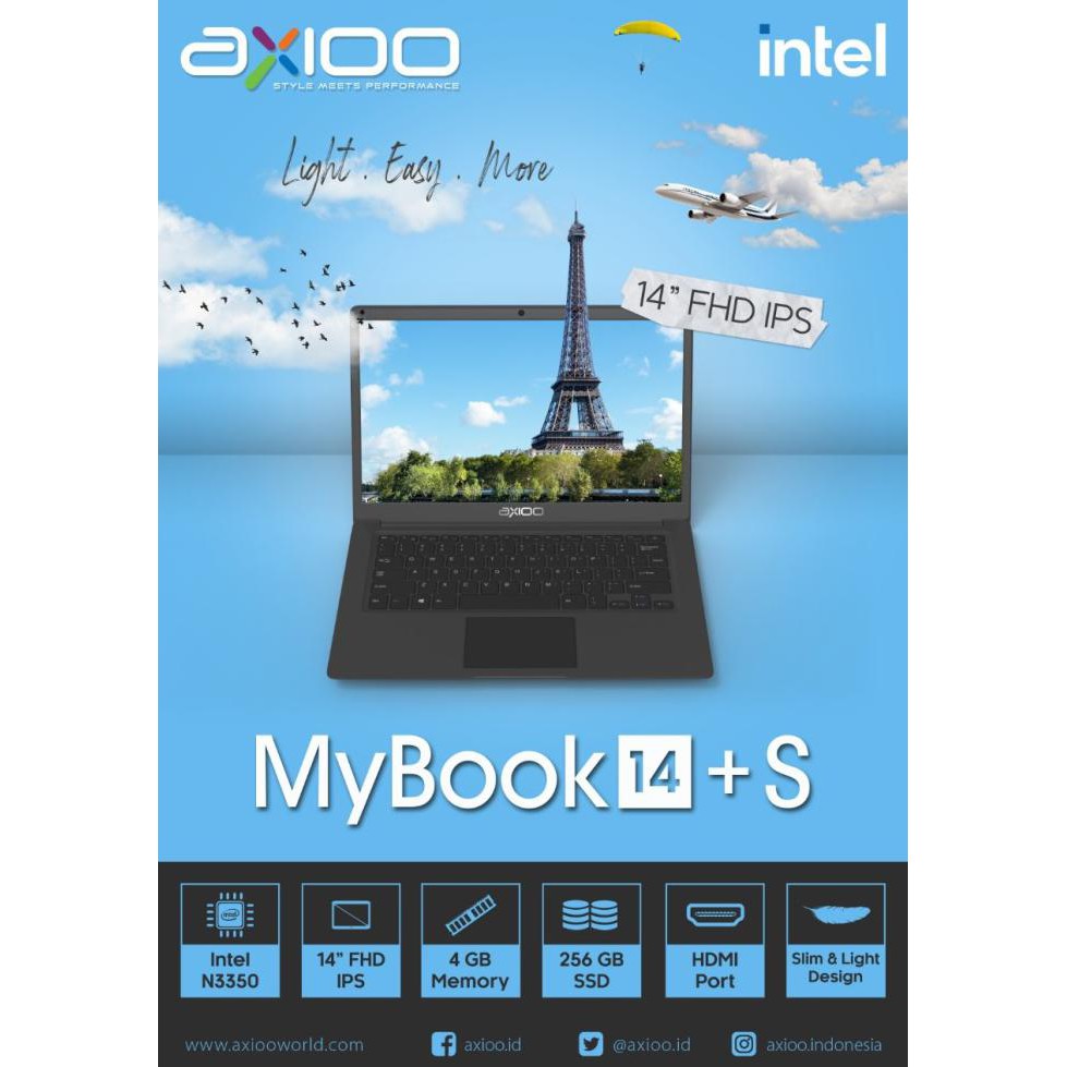 [[BISA COD]] Laptop Axiooo Mybook 14+ Windows 10 RAM 6GB SSD 512GB Notebook 14" - RAM 4GB SSD256G