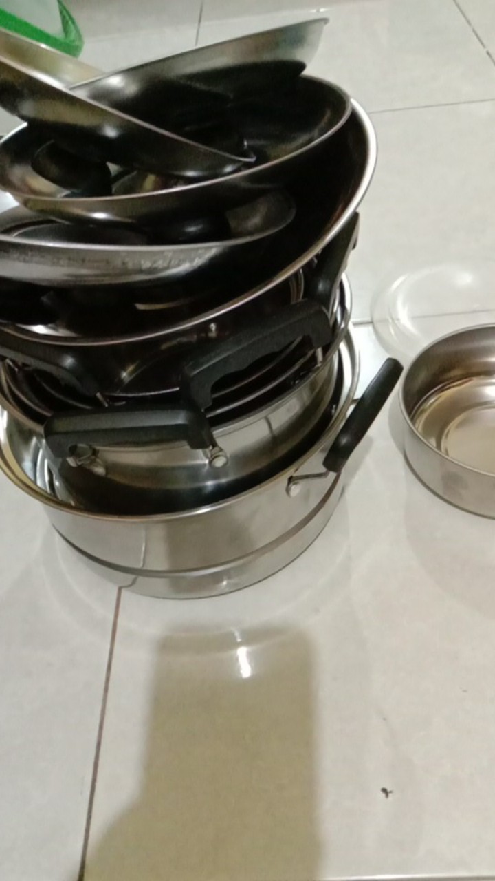 Panci Set Isi 5 + Steamer Tutup Stainless Steel Panci Set Serbaguna