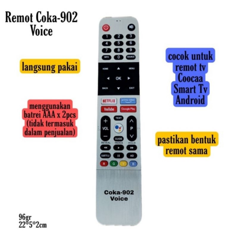 Remote Pengganti Untuk TV Cooca LCD LED Smart Tv Androit Junda Coka_Coka 904