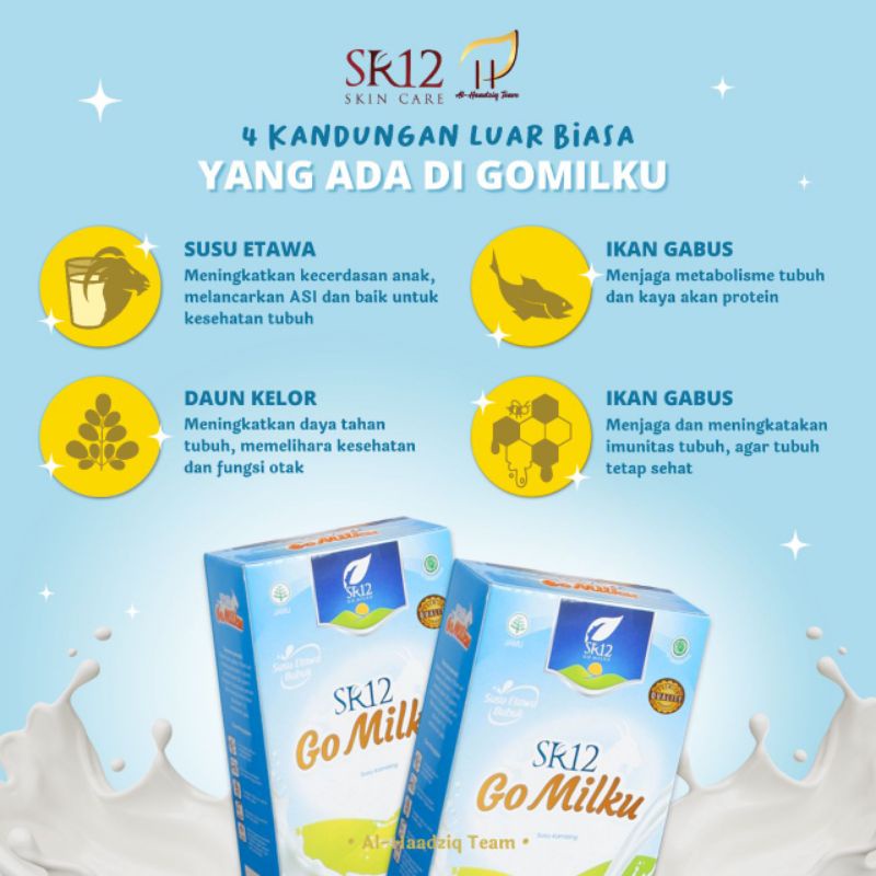 

200gr SR12 GOMILKU SR 12 GO MILKU - SUSU KAMBING ETAWA DENGAN DAUN KELOR IKAN GABUS KUTUK DAN MADU RASA ORIGINAL