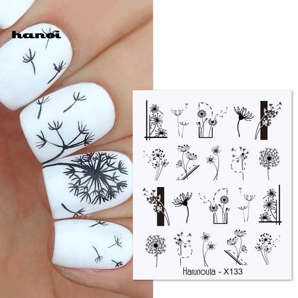 Han Stiker Kuku Motif Hati / Bunga Untuk Nail Art / Manicure