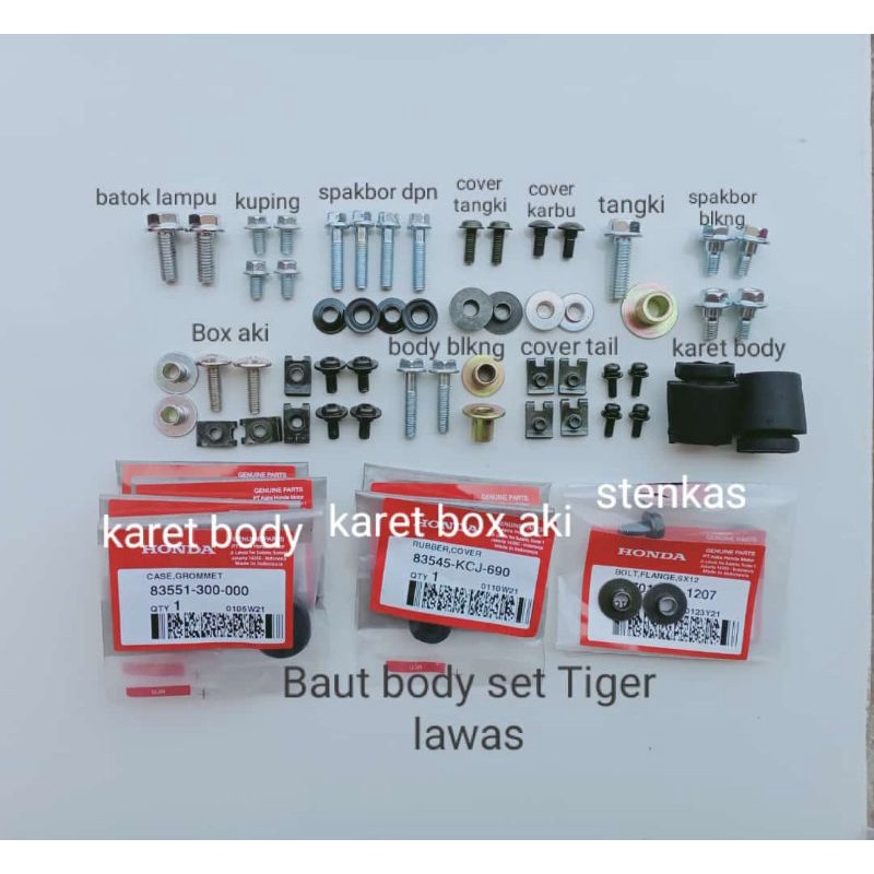 Baut Body set Tiger lawas Lama lengkap