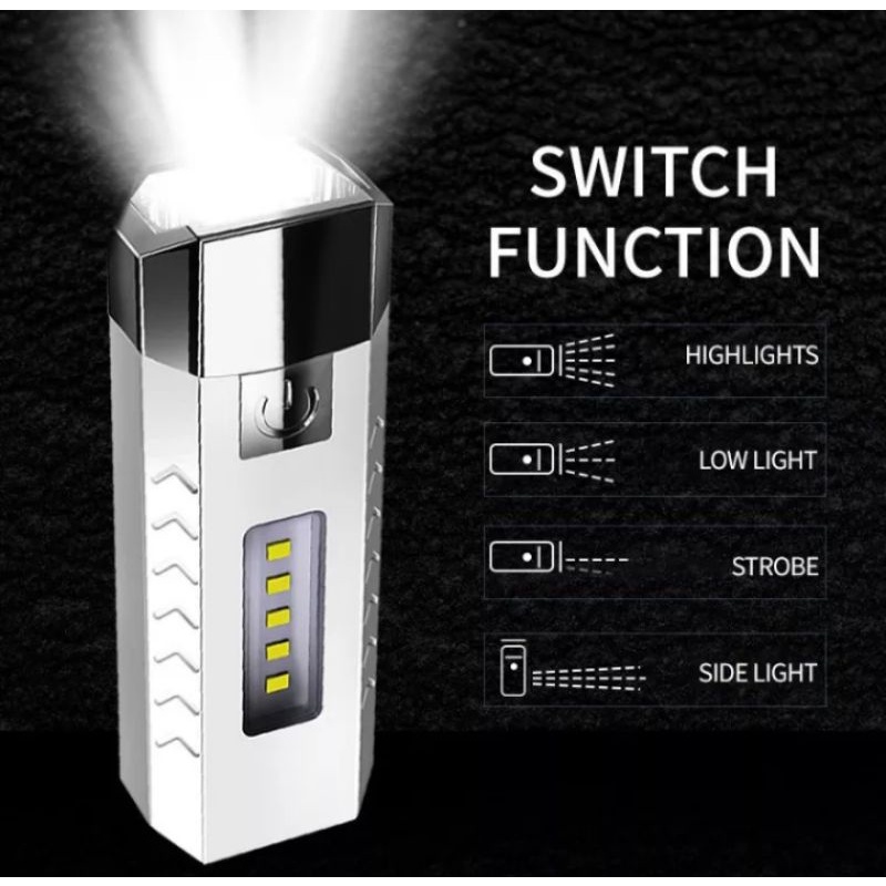 SENTER LED 2 MATA MULTIFUNGSI FLASHLIGHT POWERBANK SUPER TERANG
