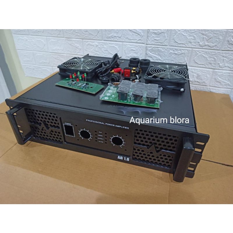 Box Power amplifier AB 1.8 2channel plus aksesoris