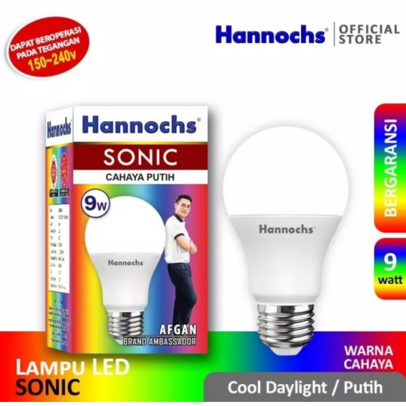 Lampu led hannoch Sonic 9w bohlam led hannoch 9w lampu murah