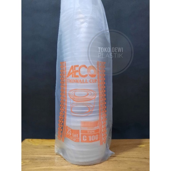 AECO THINWALL CUP GELAS PUDING/AGAR 25PCS