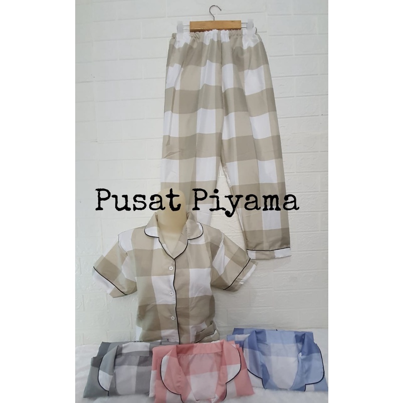 Baju Tidur Piyama Wanita Kotak Nona Motif Pajamas Cewek Dewasa Kekinian