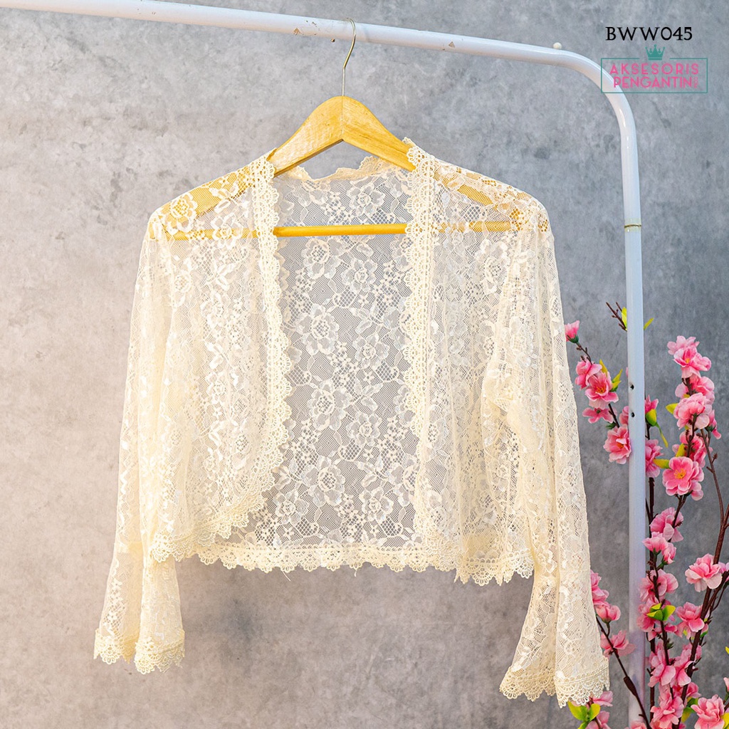 [PRODUK FAVORIT] BOLERO BRUKAT CARDIGAN PESTA PERNIKAHAN BRIDAL WANITA BWW045