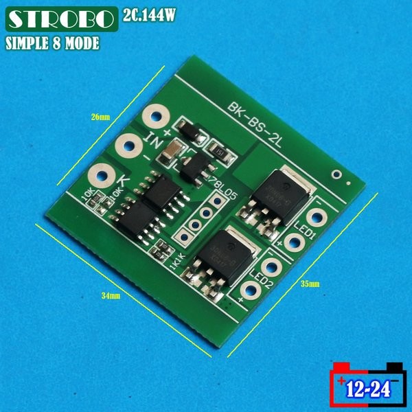 modul led strobo controller 8 mode 2 Channel 2x 72W DC.12-24V