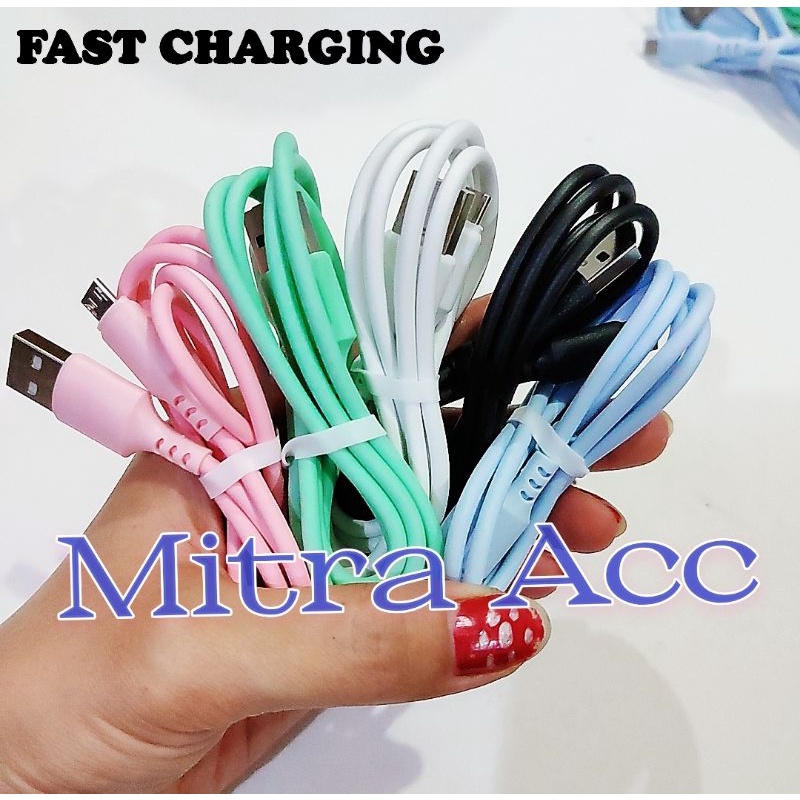 KABEL DATA MACARON FAST CHARGING MICRO USB DATA CABLE