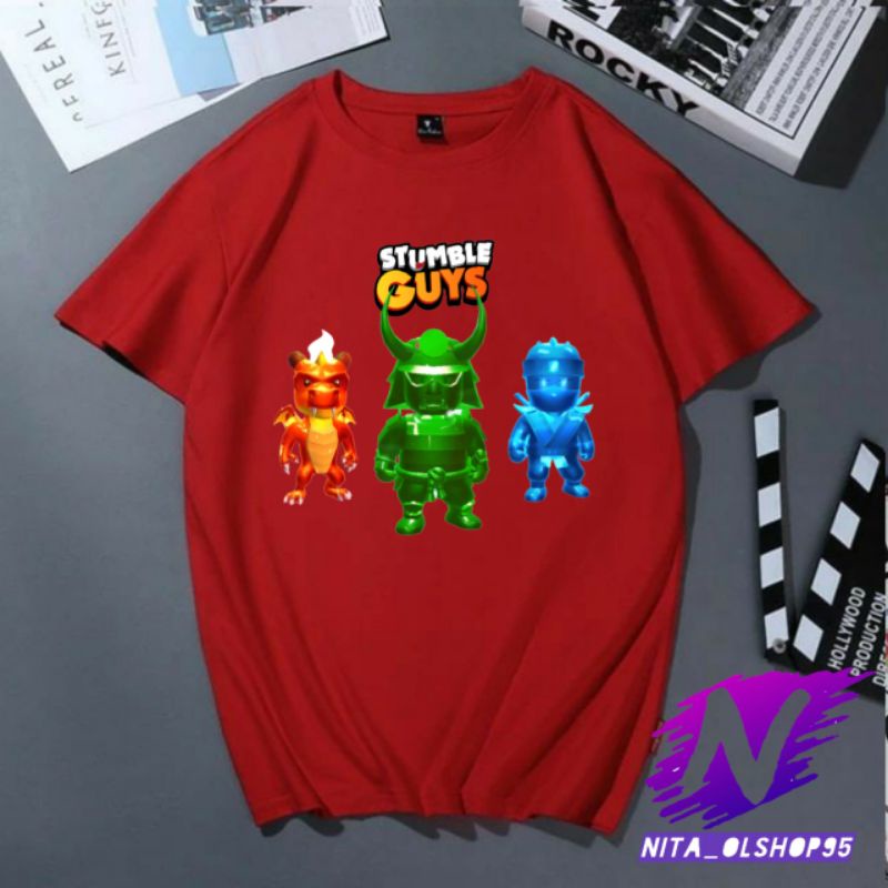 kaos stumble guys baju kaos anak dan dewasa karakter stumble guys