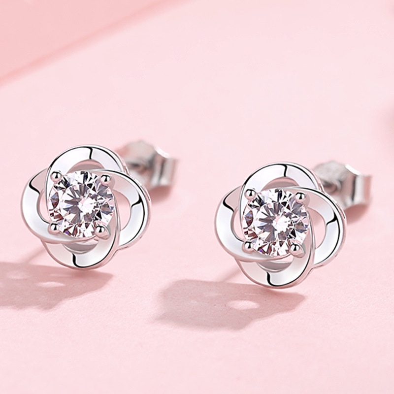 925 sterling silver asli anting-anting wanita fashion perhiasan anting [tidak ada alergi dan tidak memudar]-Perak