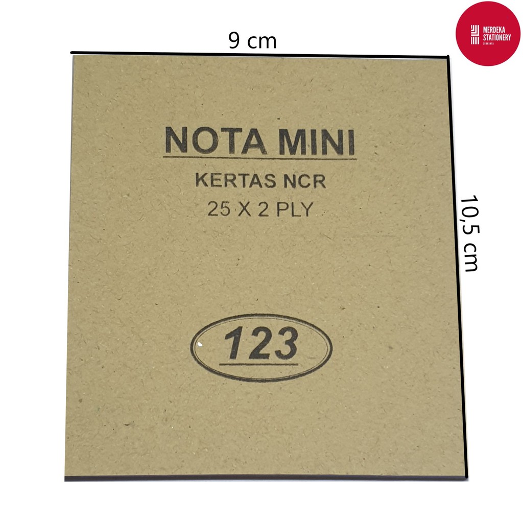 

Nota Kontan Mini Merk 123 2PLY NCR Rangkap 2 25 SET Ukuran:9x10,5cm