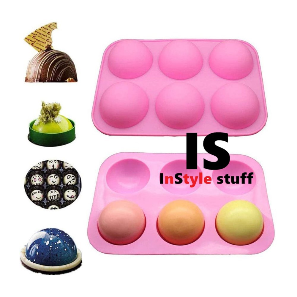 CETAKAN SILIKON SETENGAH LINGKARAN - MOLD BULAT DOME HALF COKLAT COKELAT CAKE CHOCOBOMB SILICONE