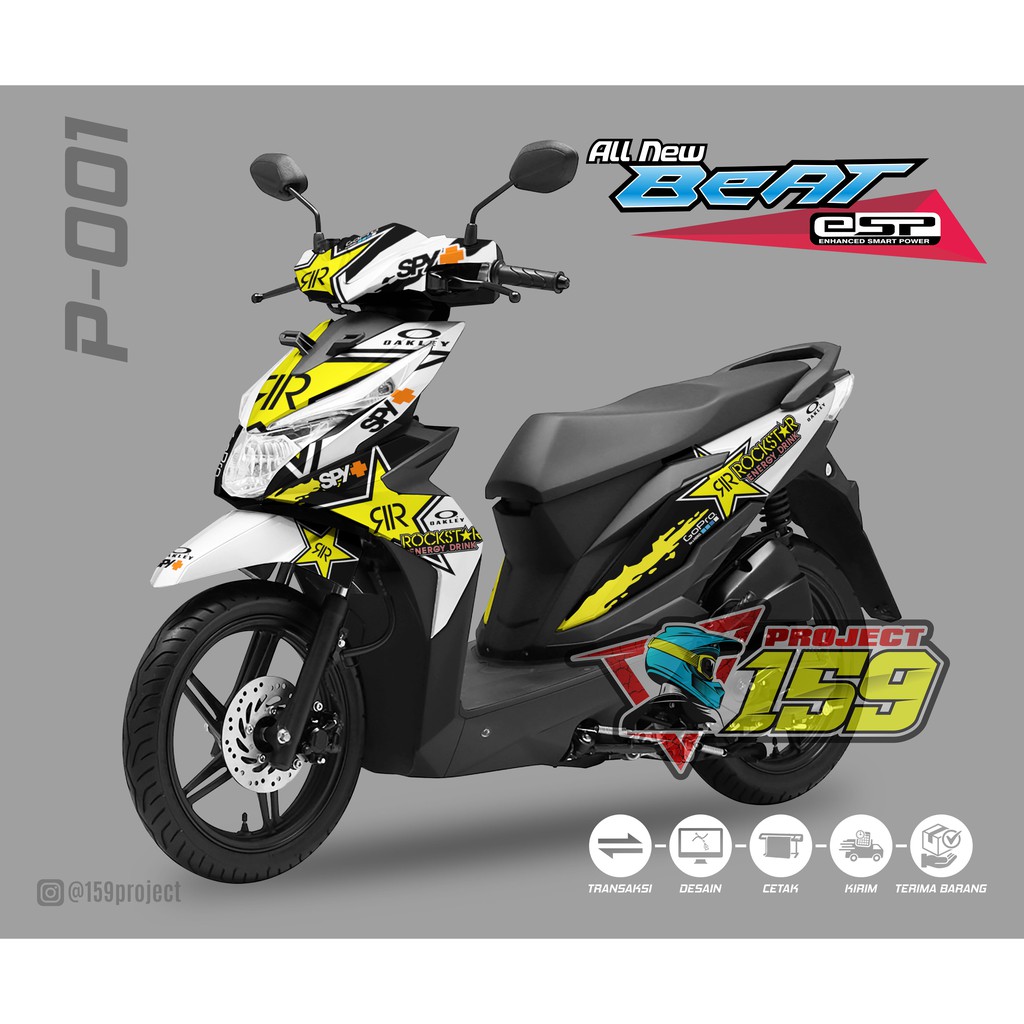 Decal Stiker Motor Beat eSP Beat Street 2017 - P-001 Rock Star Livery