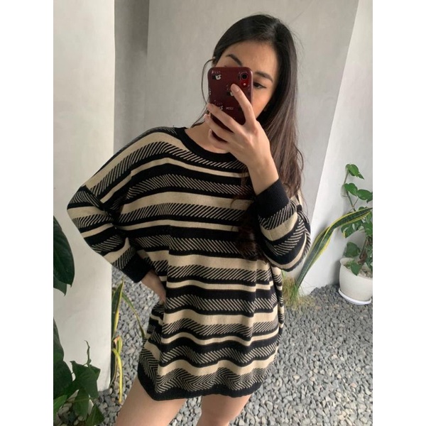 Remo Sweater Cotton Knit - Blouse Rajut Jumbo Wanita (1634)