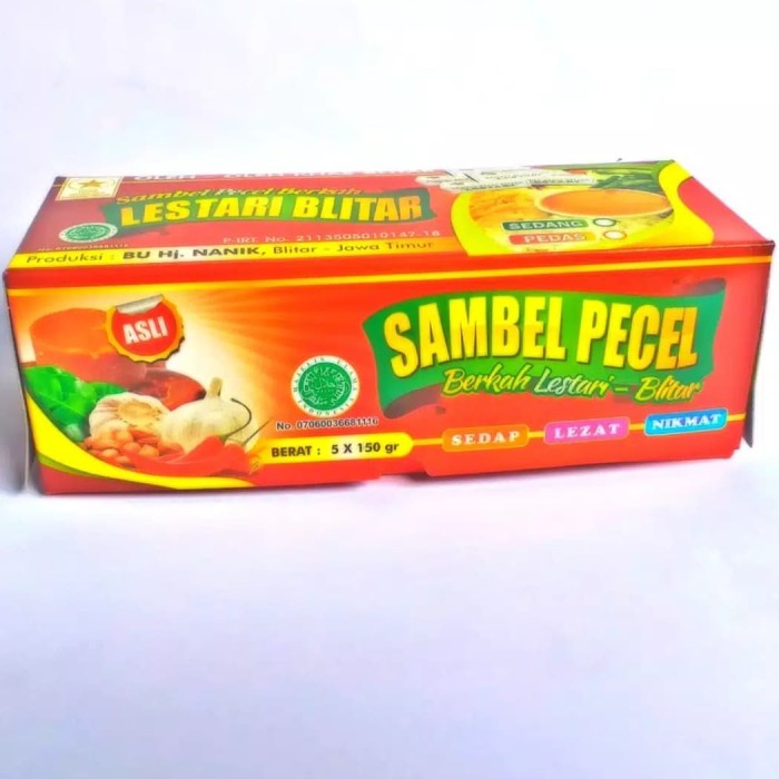 

Sambal Sambel Pecel Lestari Asli Blitar