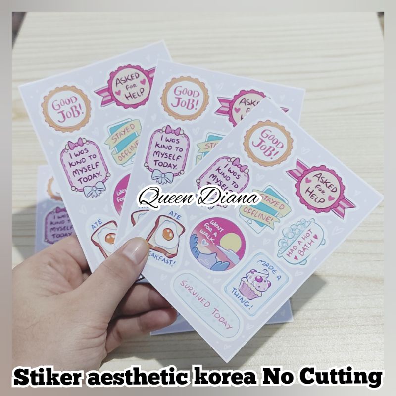 

1lmbr stiker kertas aesthetic ala korea sticker acsesoris No Cutting