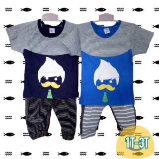 New Setelan Baju Anak Cowok Gambar Oppa Kacamata kucing New Setelan Baju Anak Cowok Gambar Oppa Kacamata kucing