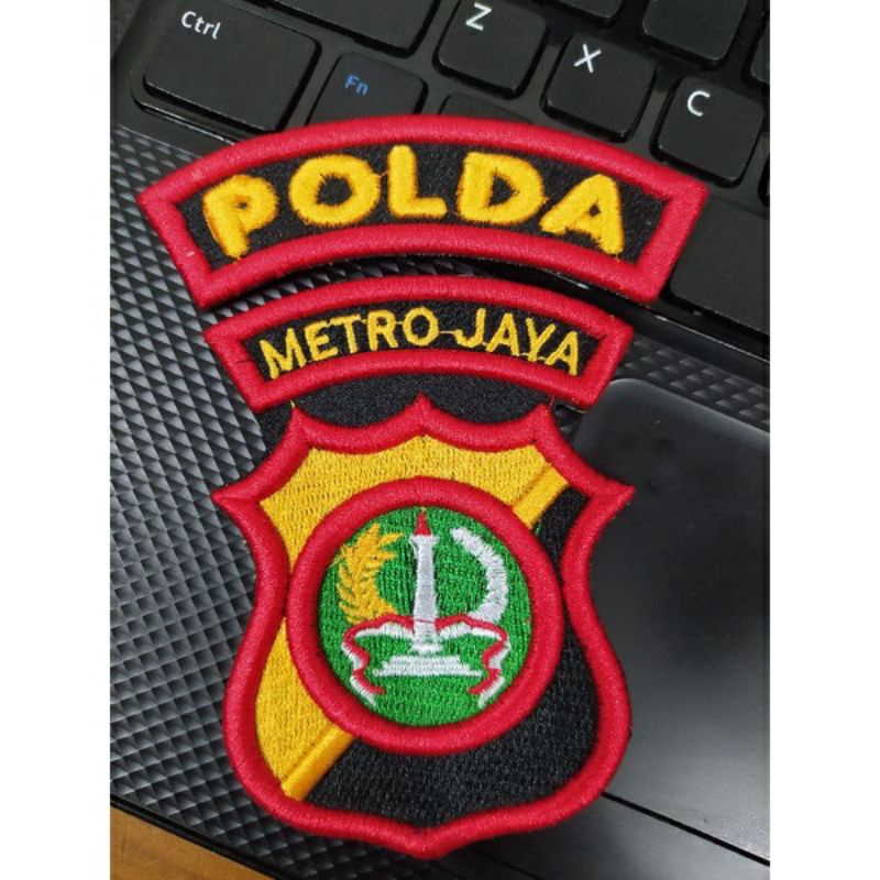 bordir timbul POLDA METRO JAYA, bordiran metro jaya timbul