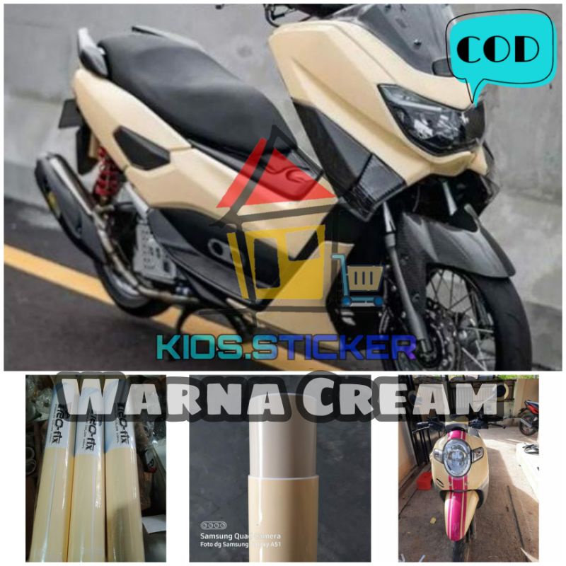 Sticker Skotlet Warna Cream Glossy Sticker Warna Beige Stiker Coklat Muda