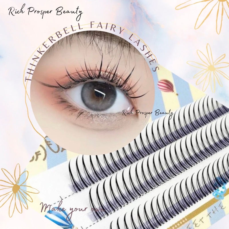 FAIRY LASHES - THAILAND KOREAN MAKEUP LOOK - Professional Eyelash Extension Fans Premade Fishtail A Shape Spike Lashes Fluffy Eyelash Kit for Beauty Makeup