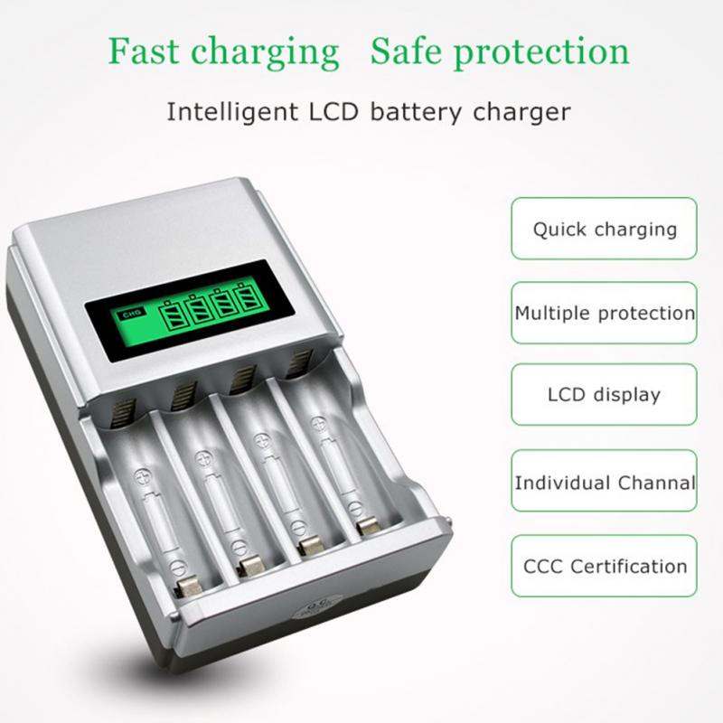 Taffware Charger Baterai 4 Slot LCD for AA AAA NiMh NiCd - C903W