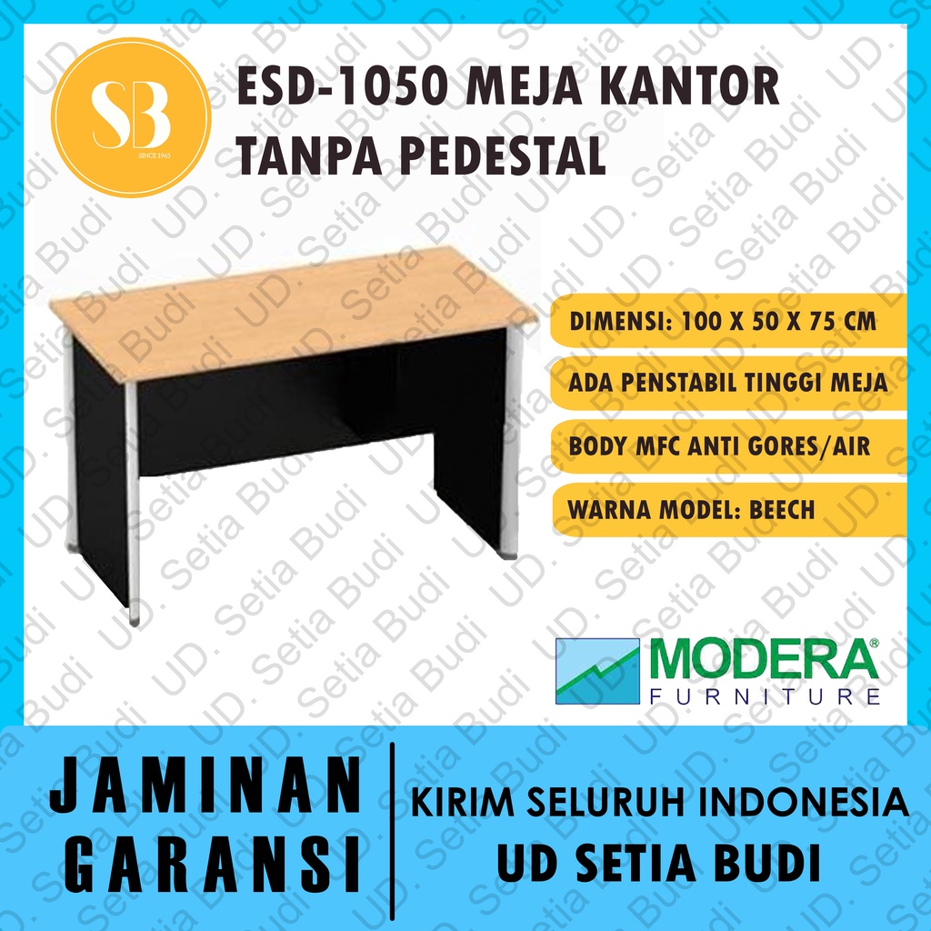 Meja Kantor / Kerja / Tulis Tanpa Pedestal Modera ESD 1050 E-Class