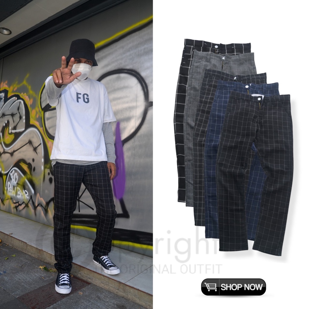 COD Celana Panjang Pria Tartan Pants / Style Pria Dewsa Remaja Kekinian Celana Panjang Tartan / Celana Tartan Kotak-kotak Murah / Celana  Panjang Distro Tartan Pants / Celana Casual Tartan Panjang Premium