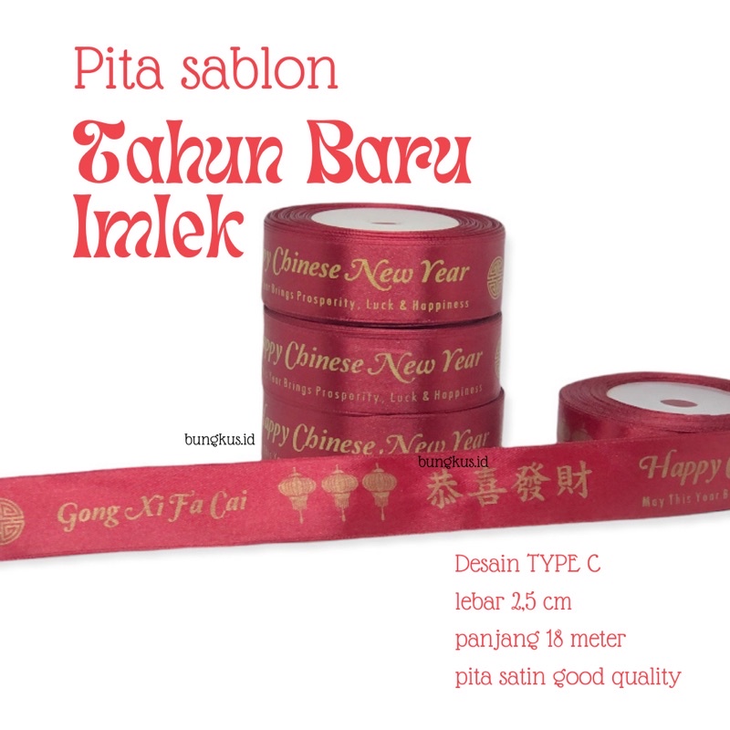 Pita Imlek | Chinese New year | Gong Xi Fa Cai | Murah | Satin |  BEST SELLER | TERLARIS | RECOMMENDED | Terlaris