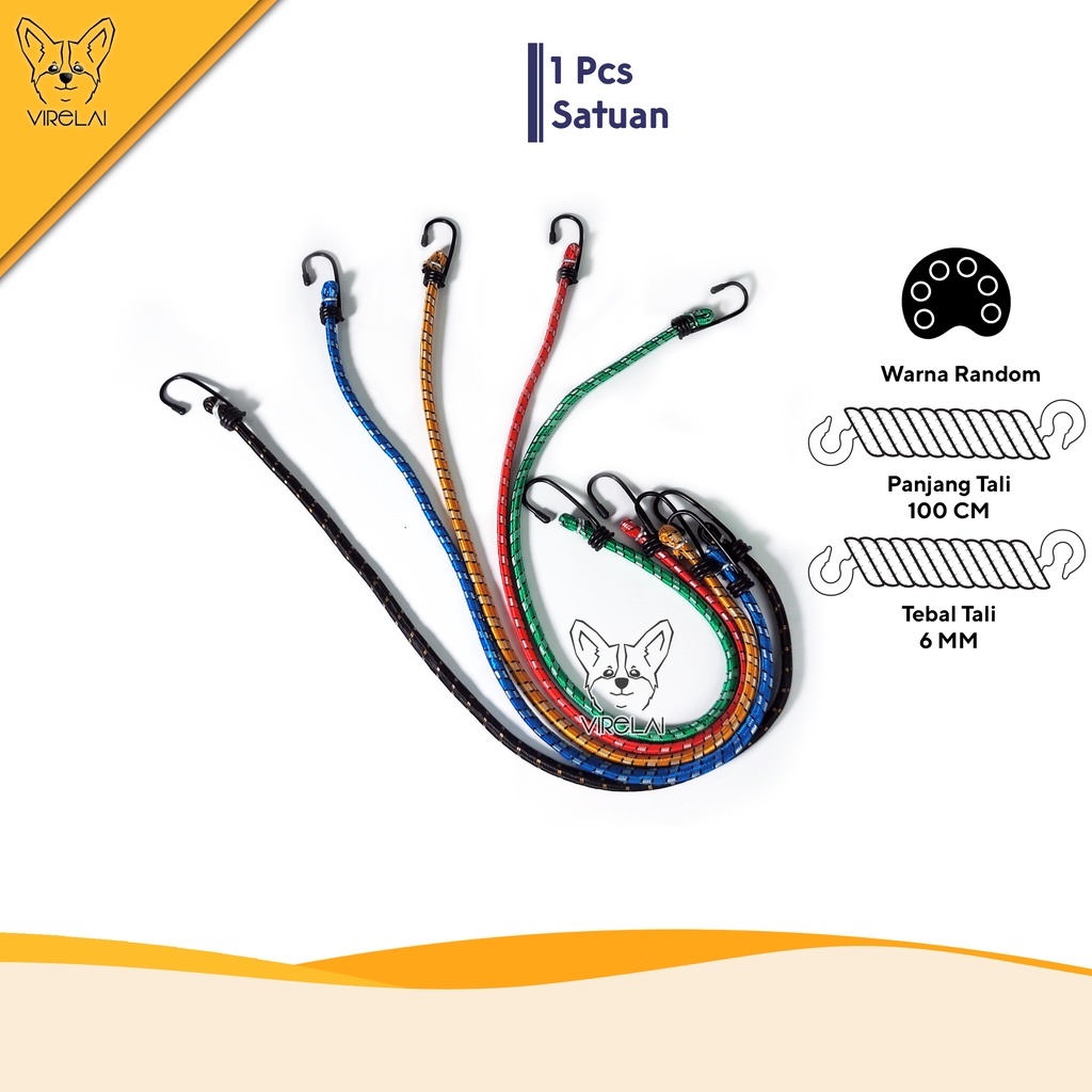 Tali Bagasi Motor / Bike Laguagge Strap Bungee Cord With Hook 60 / 100 cm