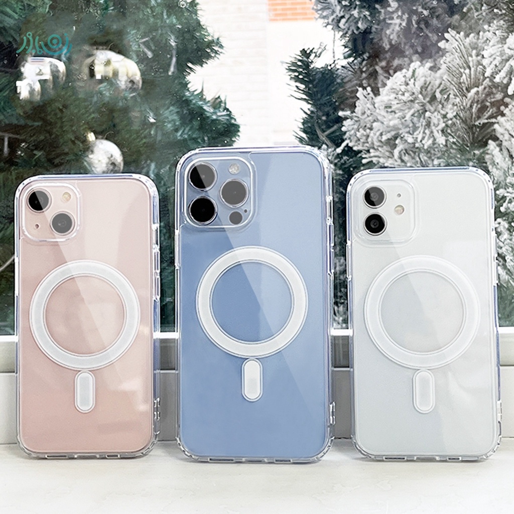 Casing Magnetik iPhone 11 12 13 Pro Max 7 8 Plus X XS Max XR SE 2020 7 + 8 + Plus 12 13 mini Transparan