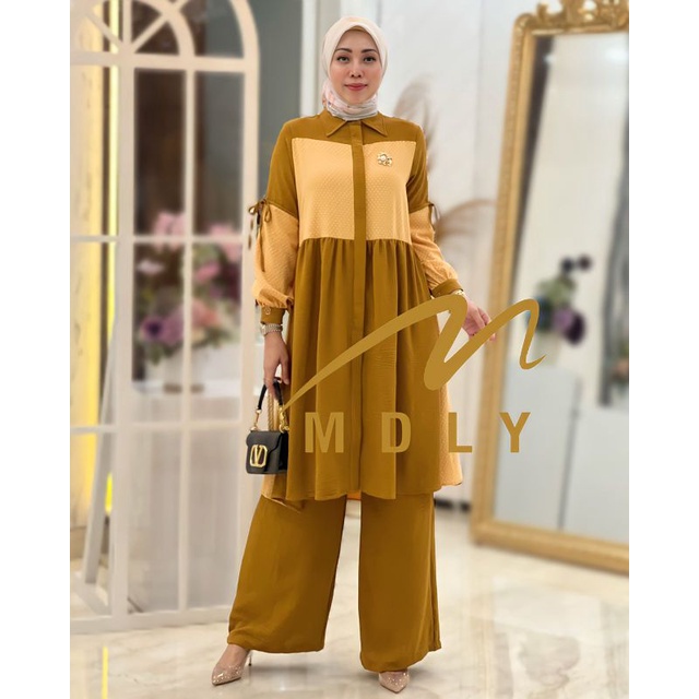 Gamis Stelan Wanita Rania Set By Mdly 3019