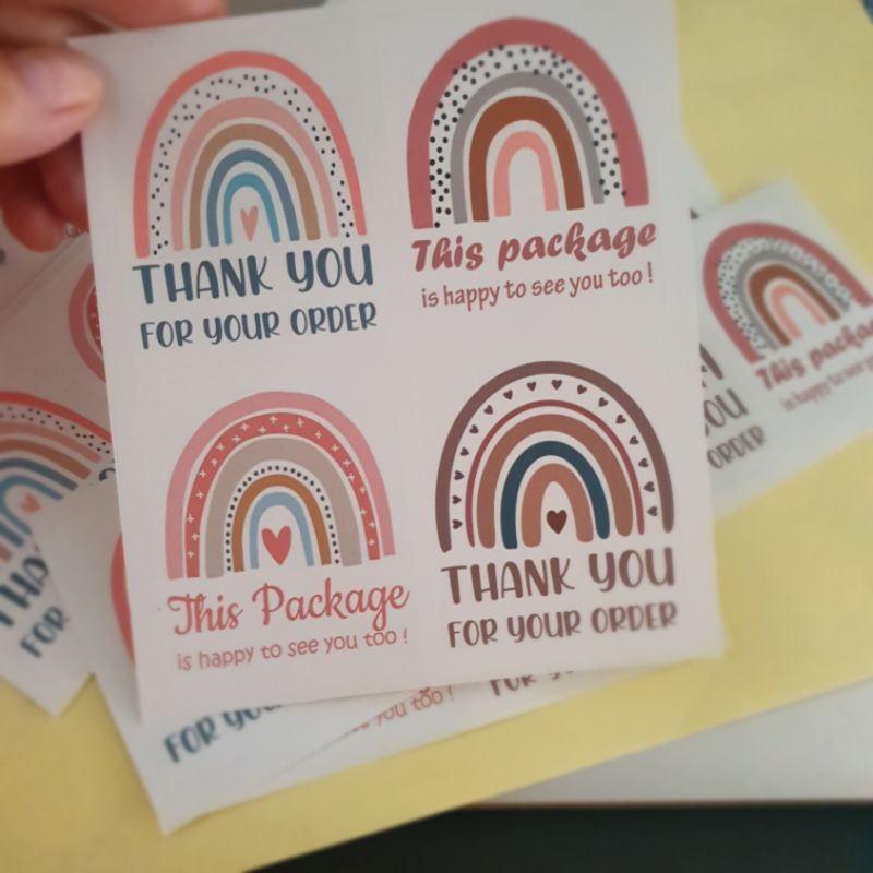 

Sticker rainbow thank you 20pcs