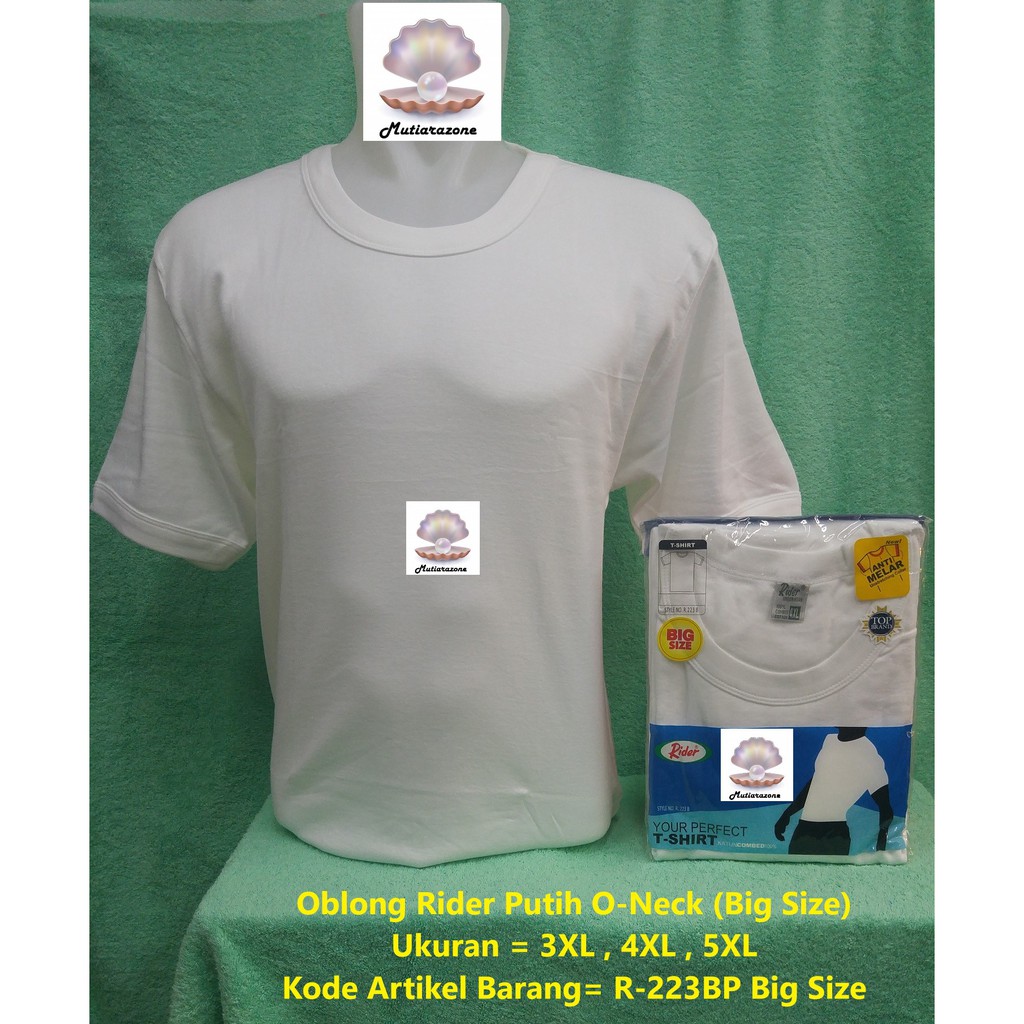 Oblong Rider Putih O-Neck 223 BP Big Size