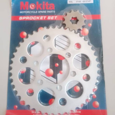 GEAR GIR SET DEPAN BELAKANG DT100 - DT 100 45T 12T