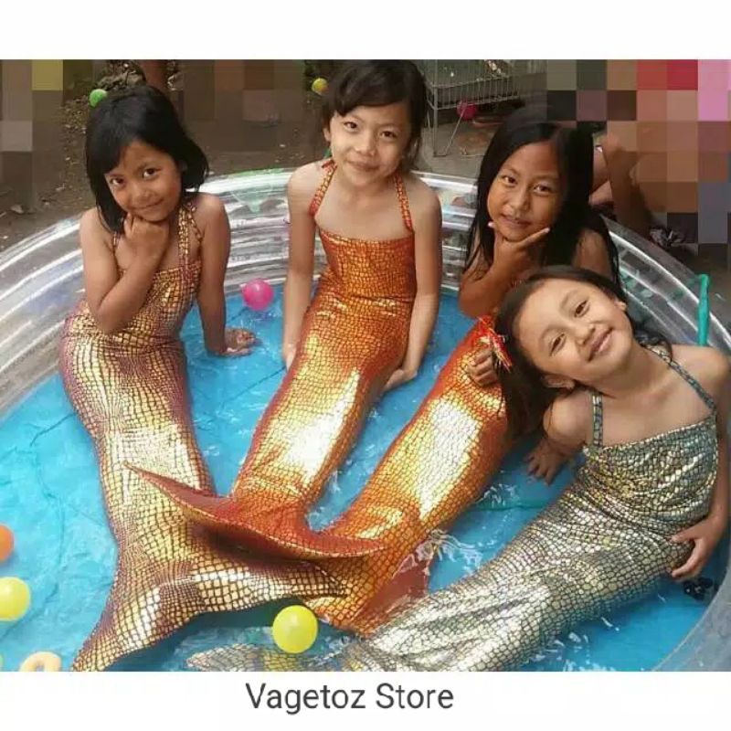 Mermaid Putri Duyung Pakaian Dress Renang Syantik Guys Untuk Anak Anak Shopee Indonesia