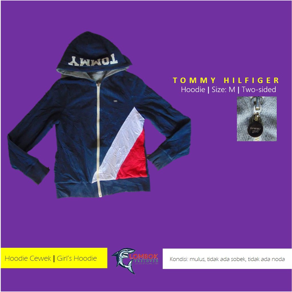 PL Jaket Hoodie Zipper Tommy Hilfiger Girl bolak balik
