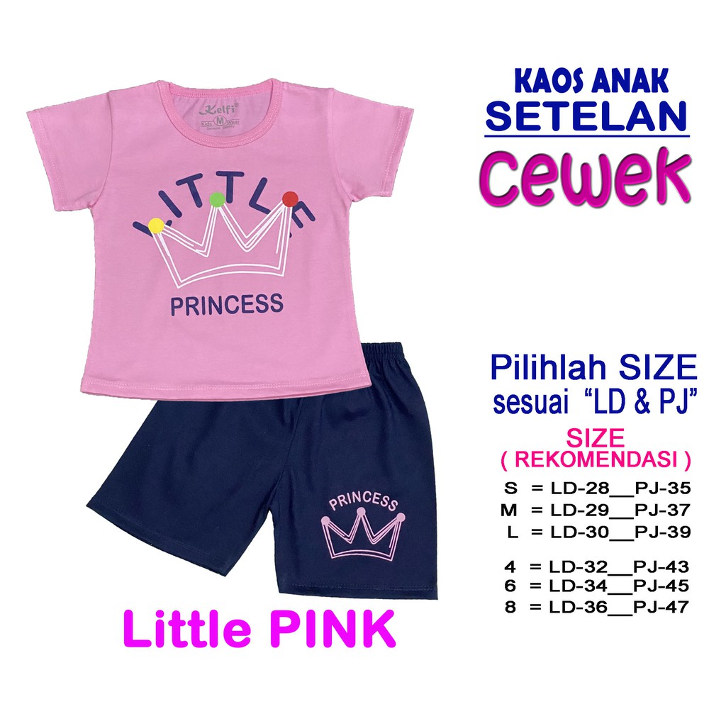 KELFI SETELAN KOMBINASI / SET BAJU ANAK CEWEK USIA 1- 8 TAHUN 