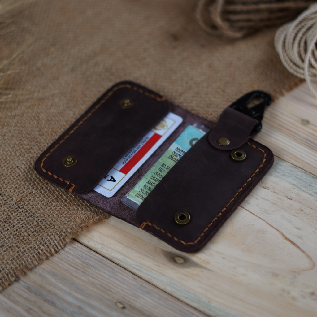 Dompet STNK Mobil Kulit Asli Crazy Horse Warna Dark Brown - Alpen Dark Brown Series